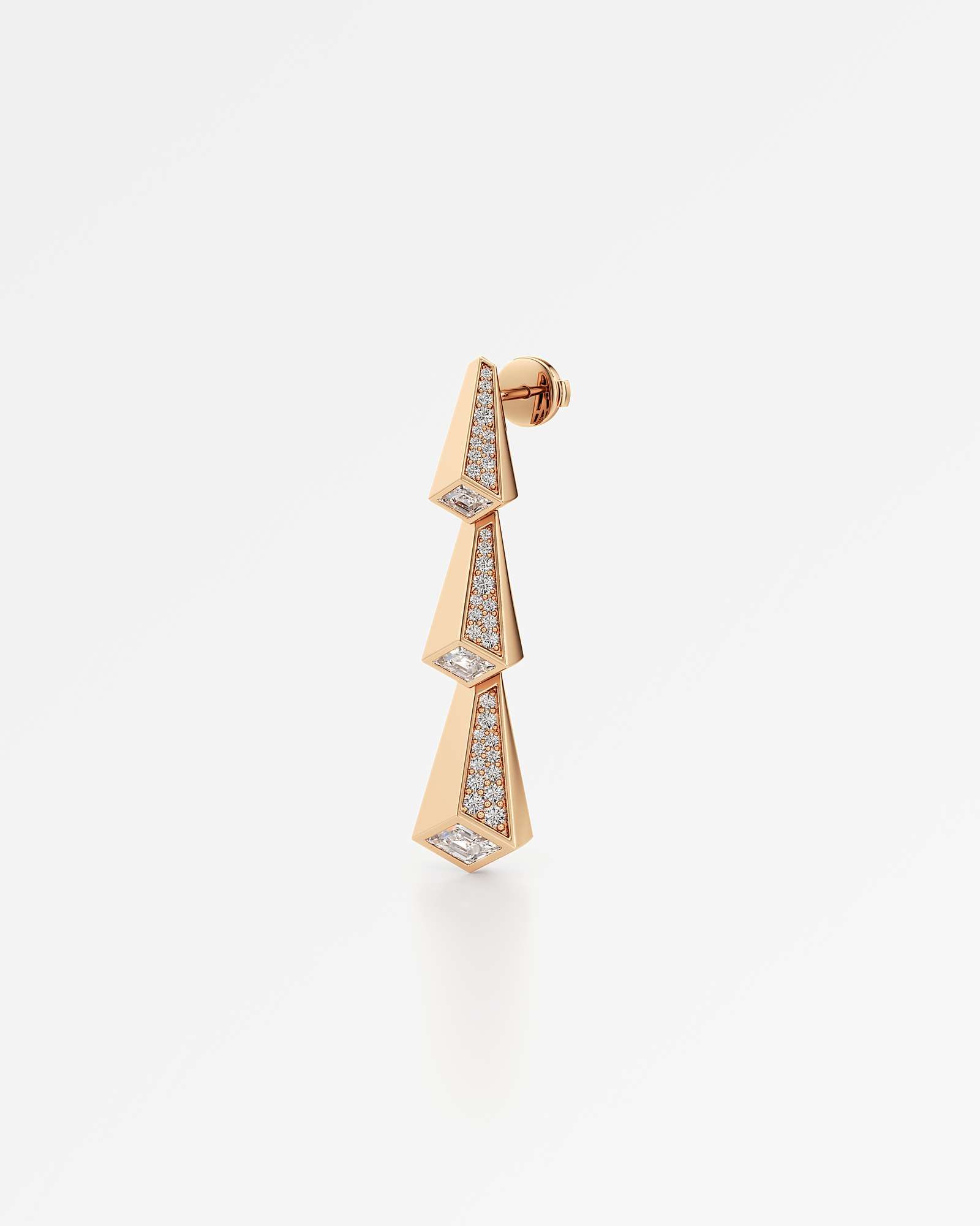 AM To Beyond Trelis Pavé Diamond Earrings, in 14K Rose Gold (1.79 ctw)