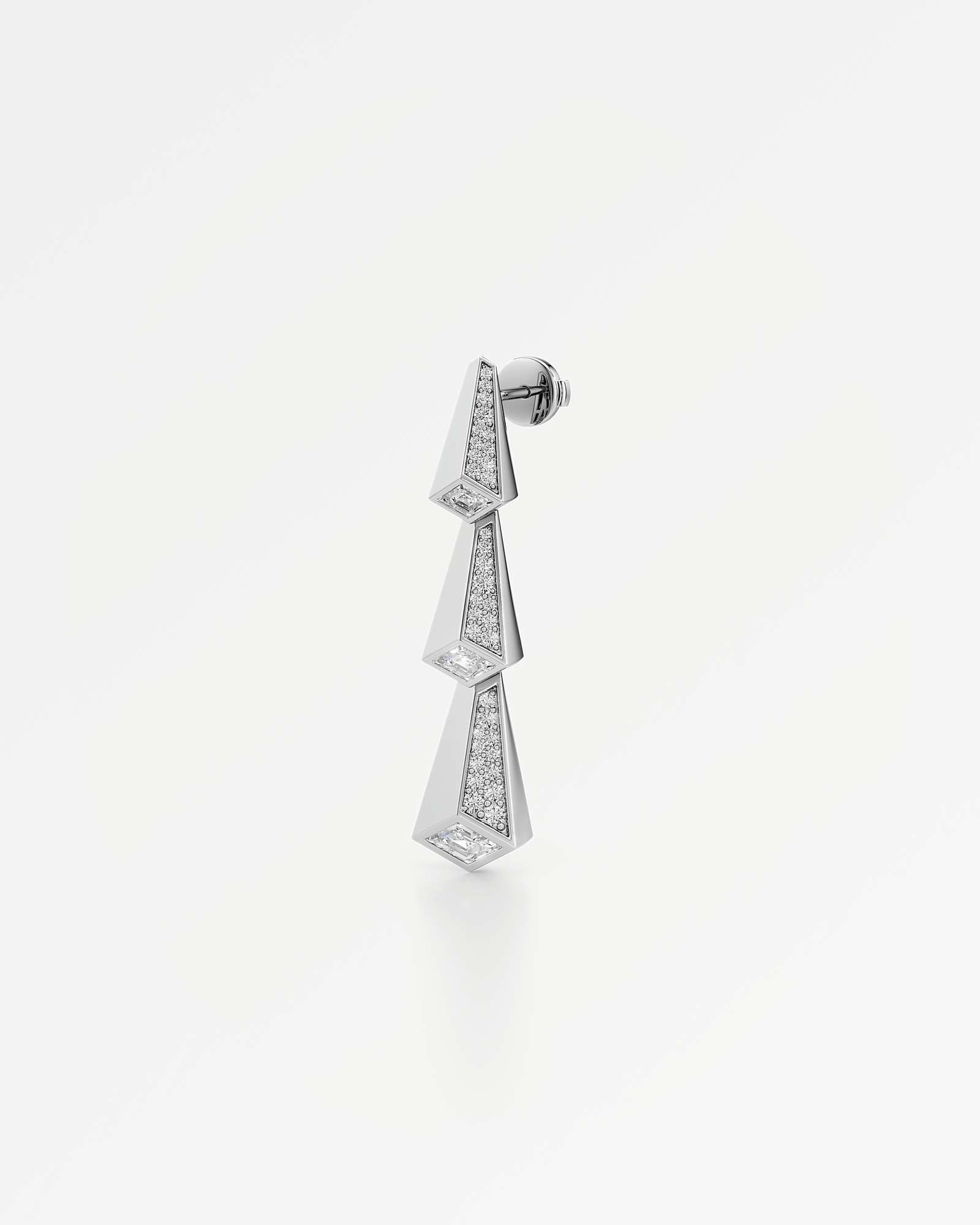 AM To Beyond Trelis Pavé Diamond Earrings, in 14K White Gold (1.79 ctw)