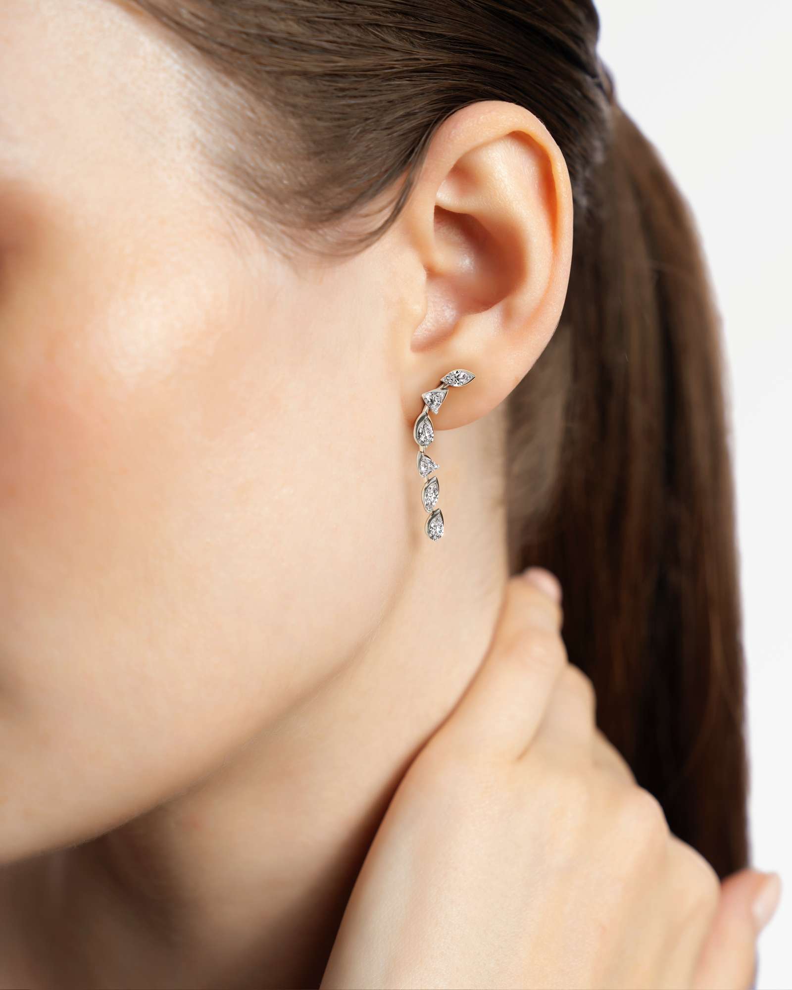 Pinnacle Falasé Diamond Earrings, In 14K White Gold (2.28 ctw)