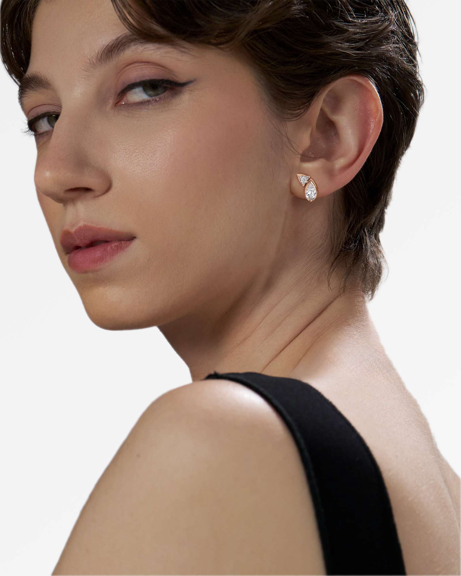 Pinnacle Levenne Diamond Stud Earrings, In 14K Rose Gold (1.64 ctw)