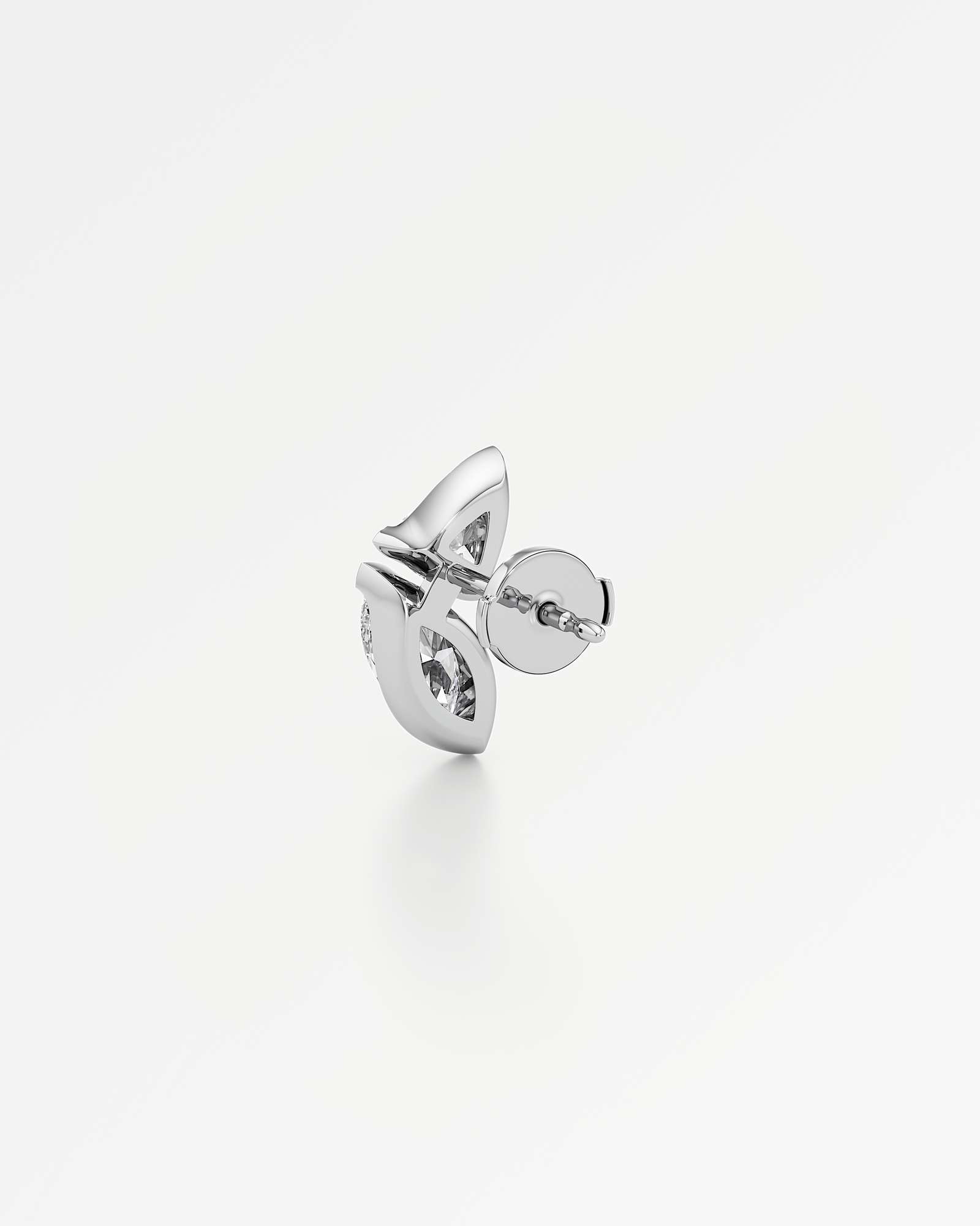 Pinnacle Levé Diamond Stud Earrings, In 14K White Gold (1.80 ctw)