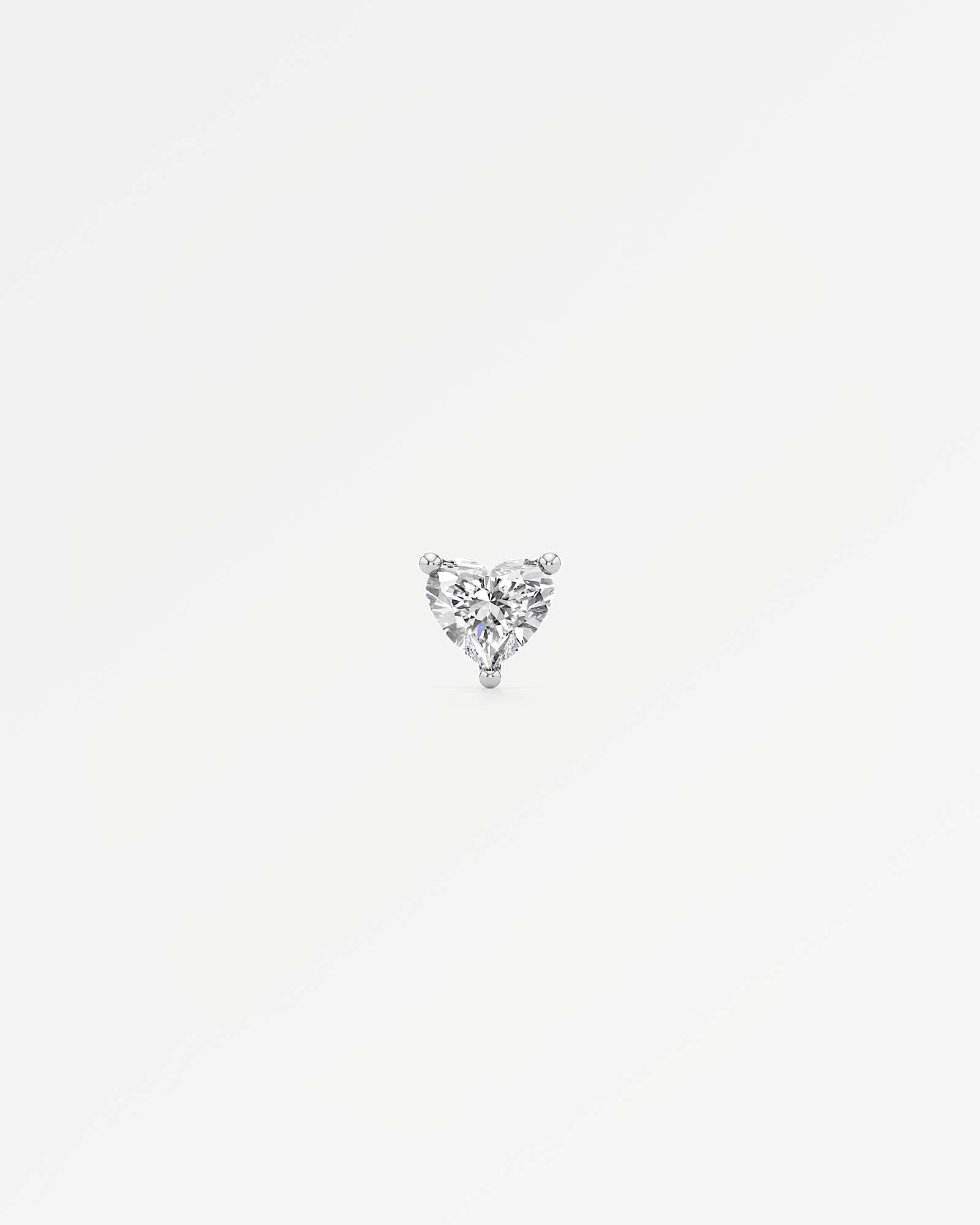 Verve Juliette Diamond Stud Earrings, With 0.50 ct Heart Cut in 14K White Gold (1.00 ctw)