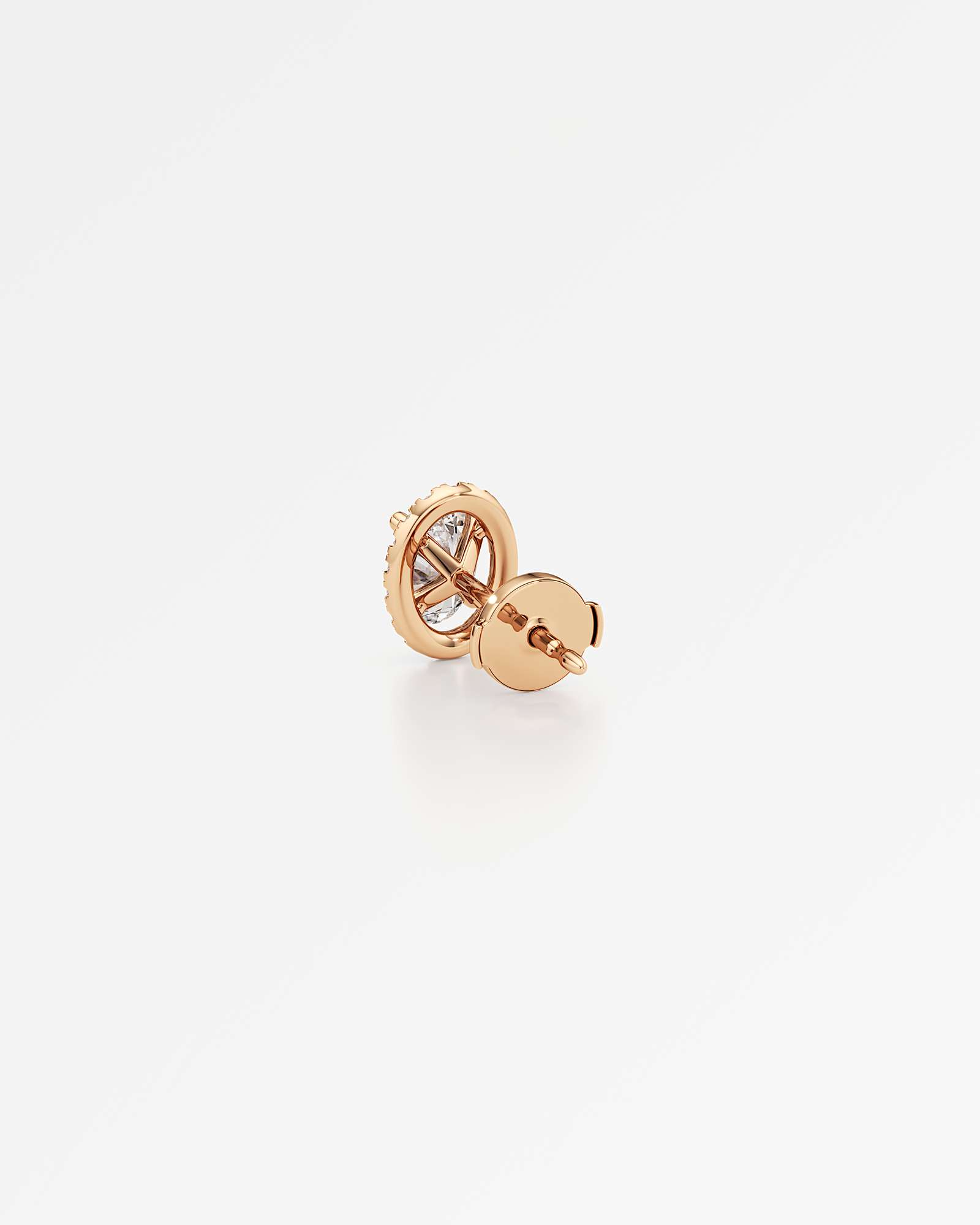 Verve Faye Diamond Stud Earrings, With 0.50 ct Oval Cut in 14K Rose Gold (1.18 ctw)