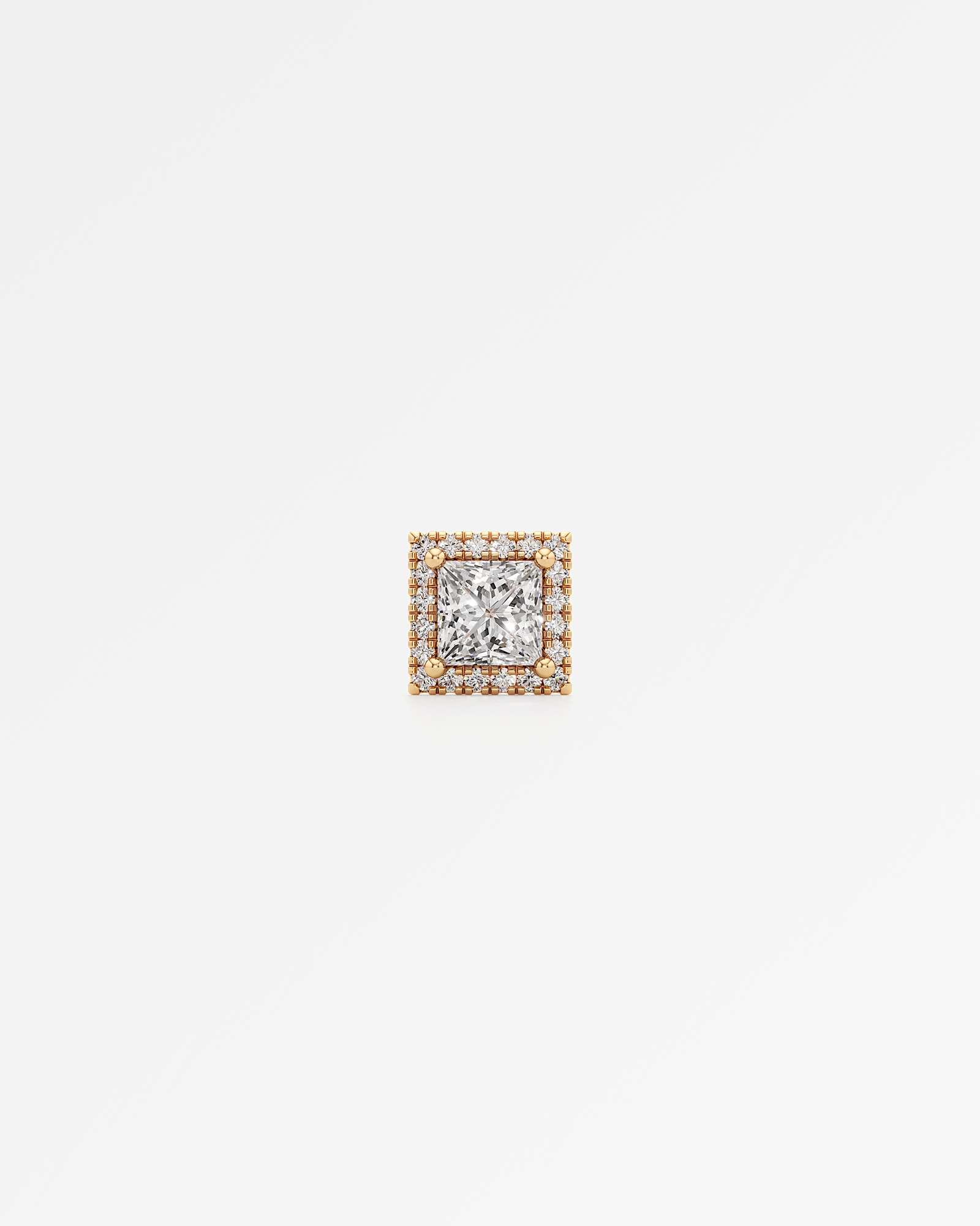 Verve Faye Diamond Stud Earrings, With 0.50 ct Princess Cut in 14K Yellow Gold (1.20 ctw)