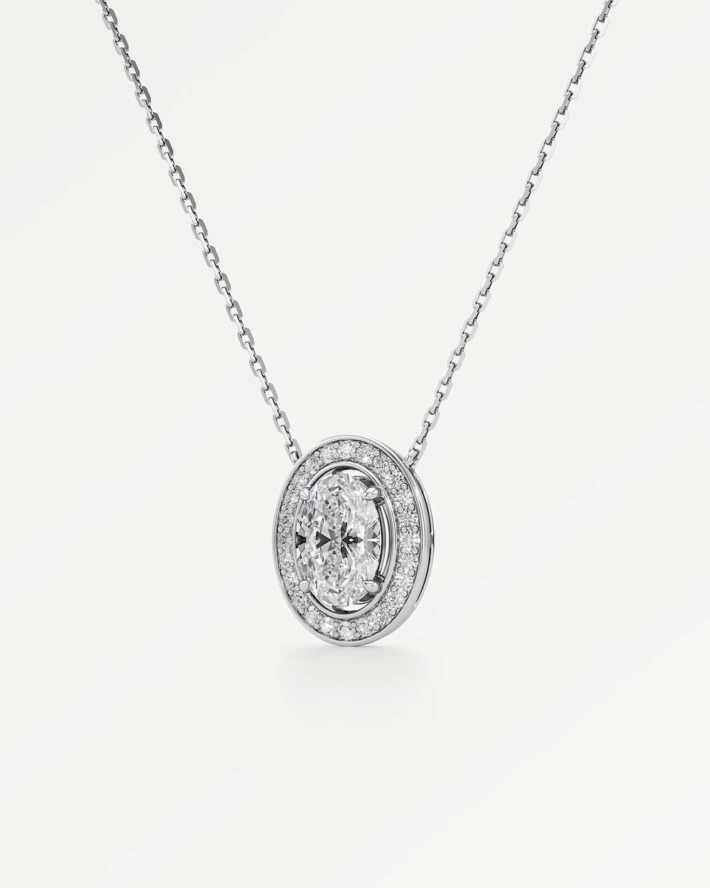 Celeste Diamond Halo Necklace