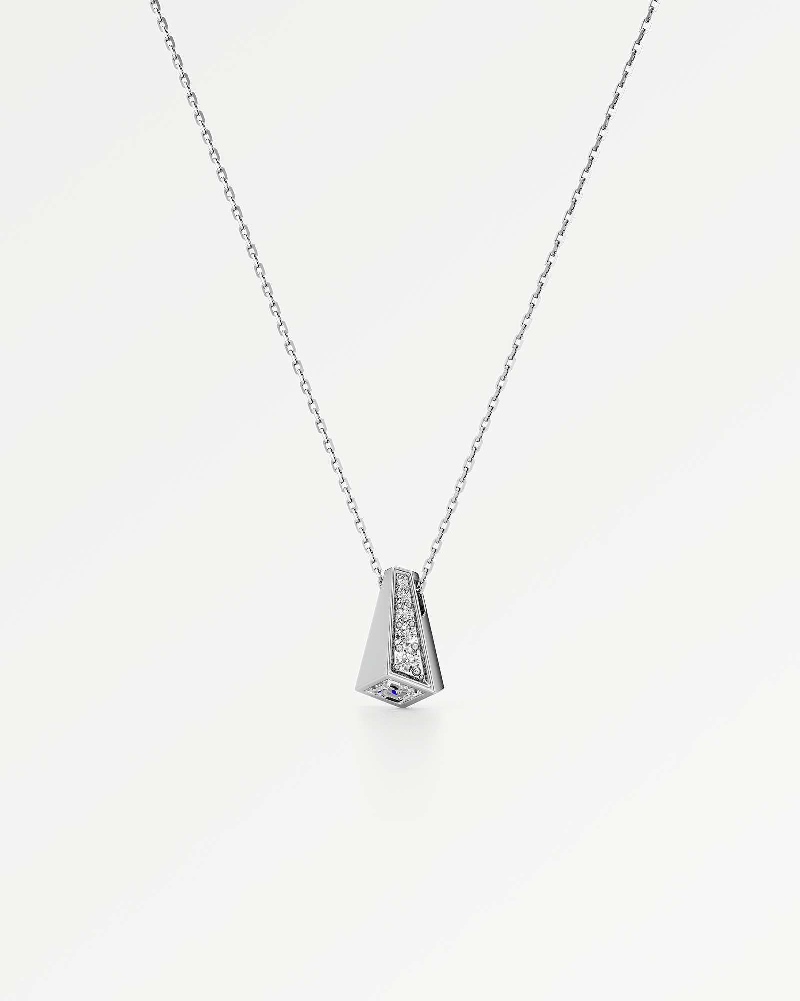 AM To Beyond Elvion Pavé Diamond Pendant, in 14K White Gold (0.45 ctw)