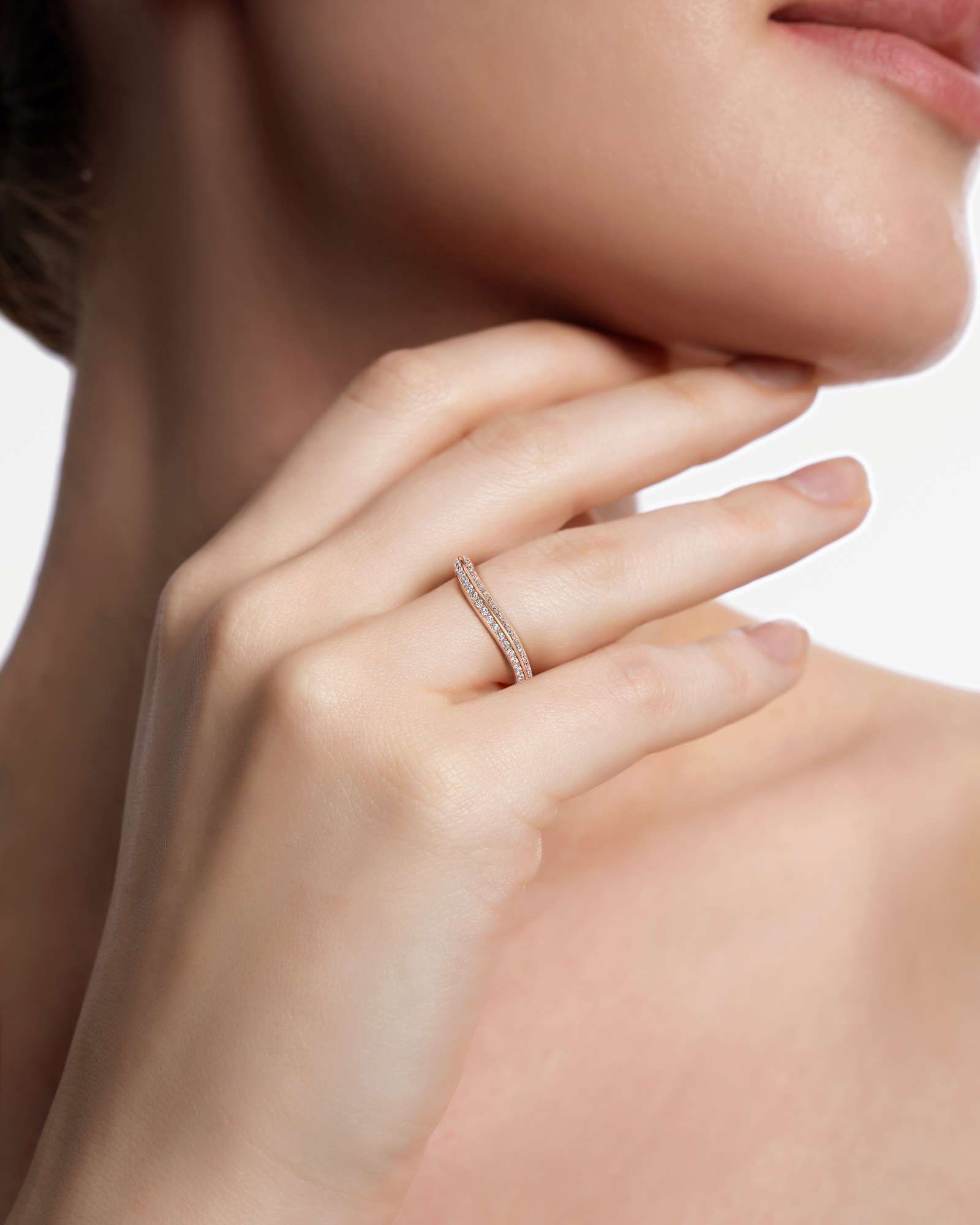 Velara Vérina Pavé Diamond Wedding Band, in 14K Rose Gold (0.27 ctw)