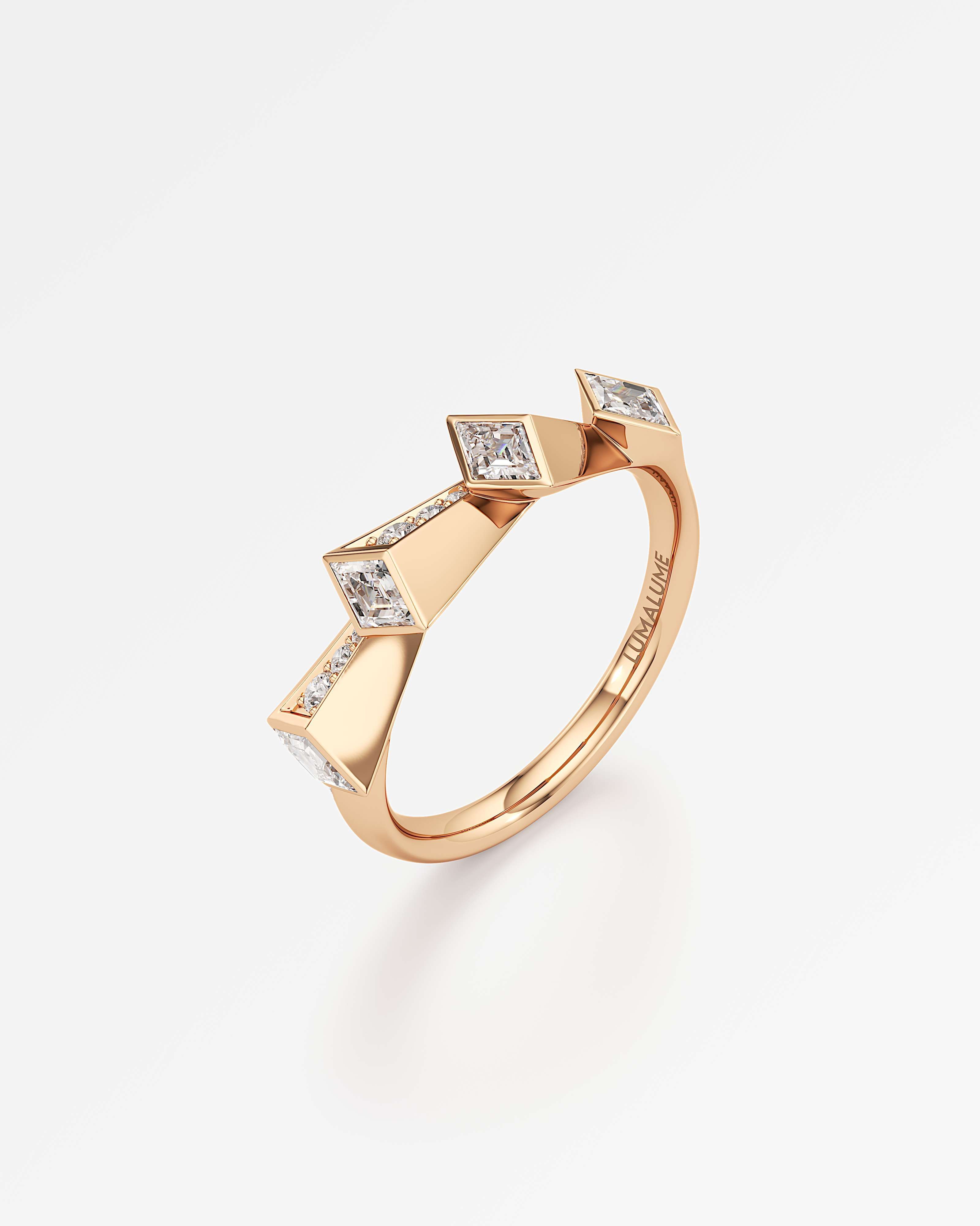 AM To Beyond Quartium Pavé Diamond Ring, in 14K Rose Gold (0.74 ctw)
