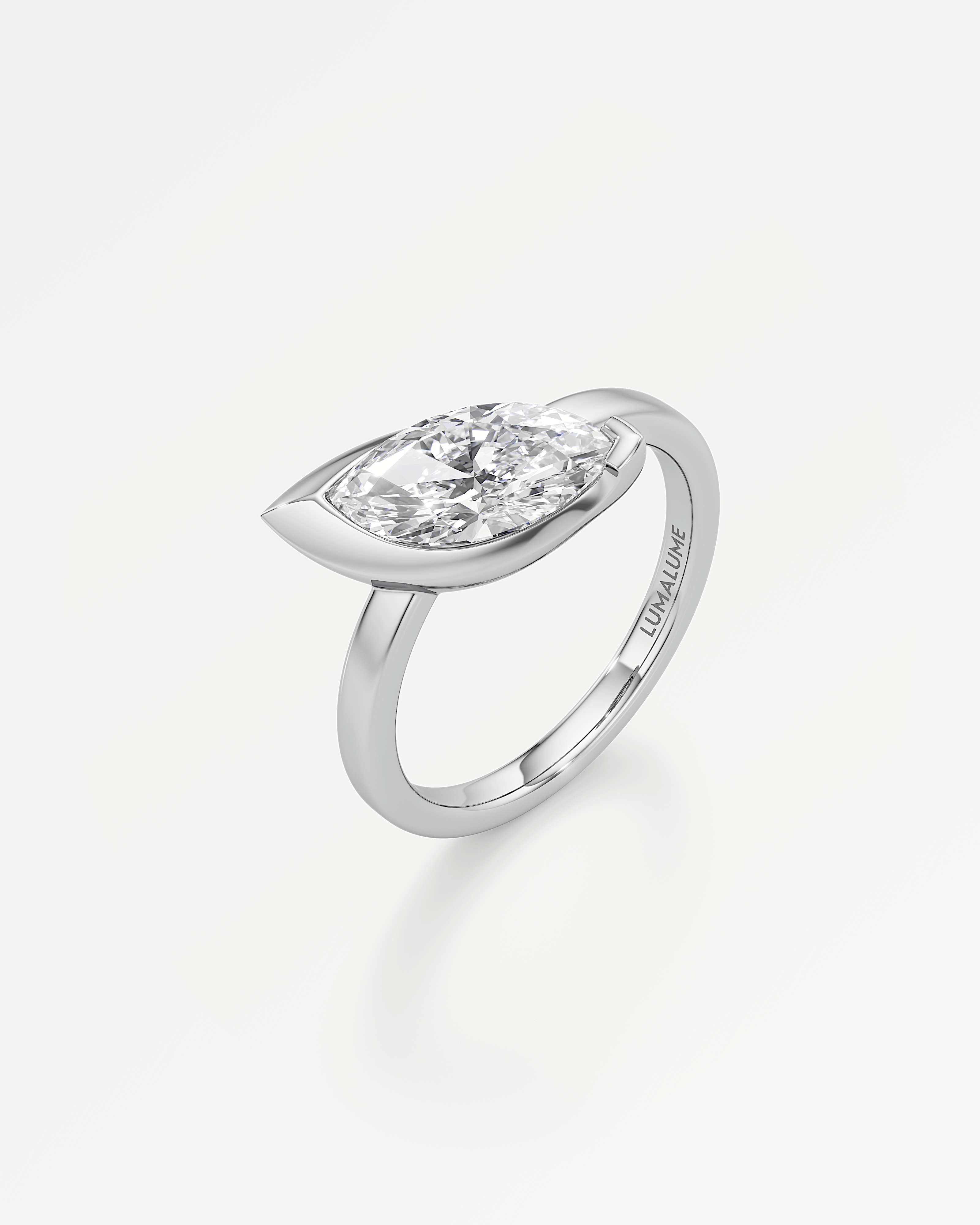 Pinnacle Apixa Diamond Ring, With Marquise Cut in 14K White Gold (1.50 ctw)