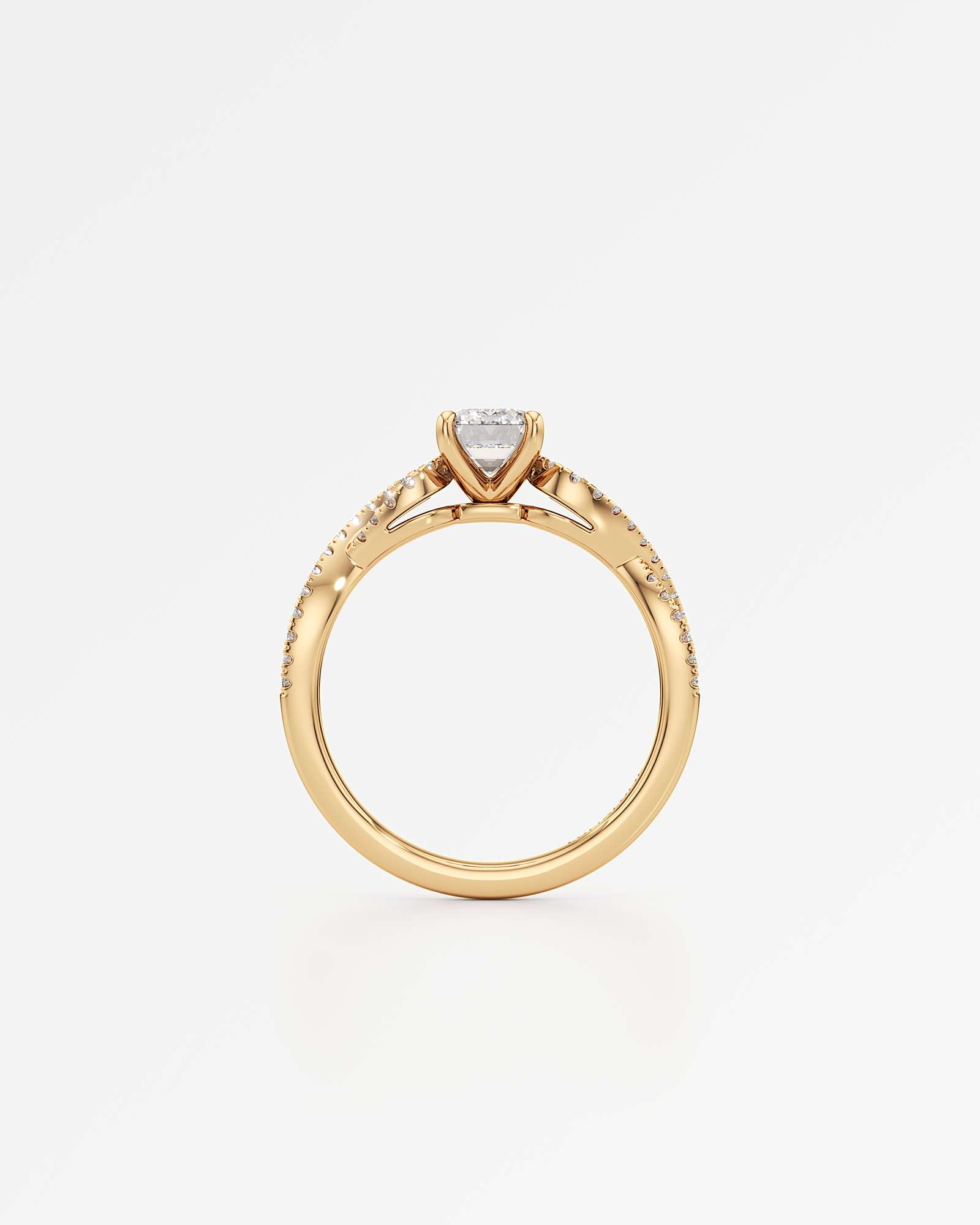 Verve Alessia Solitaire Diamond Engagement Ring, With 1.00 ct Emerald Cut in 14K Yellow Gold (1.25 ctw)