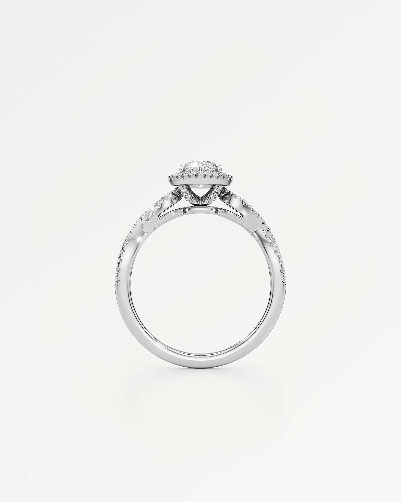 Verve Alessia Halo Diamond Engagement Ring, With 1.00 ct Marquise Cut in 14K White Gold (1.44 ctw)