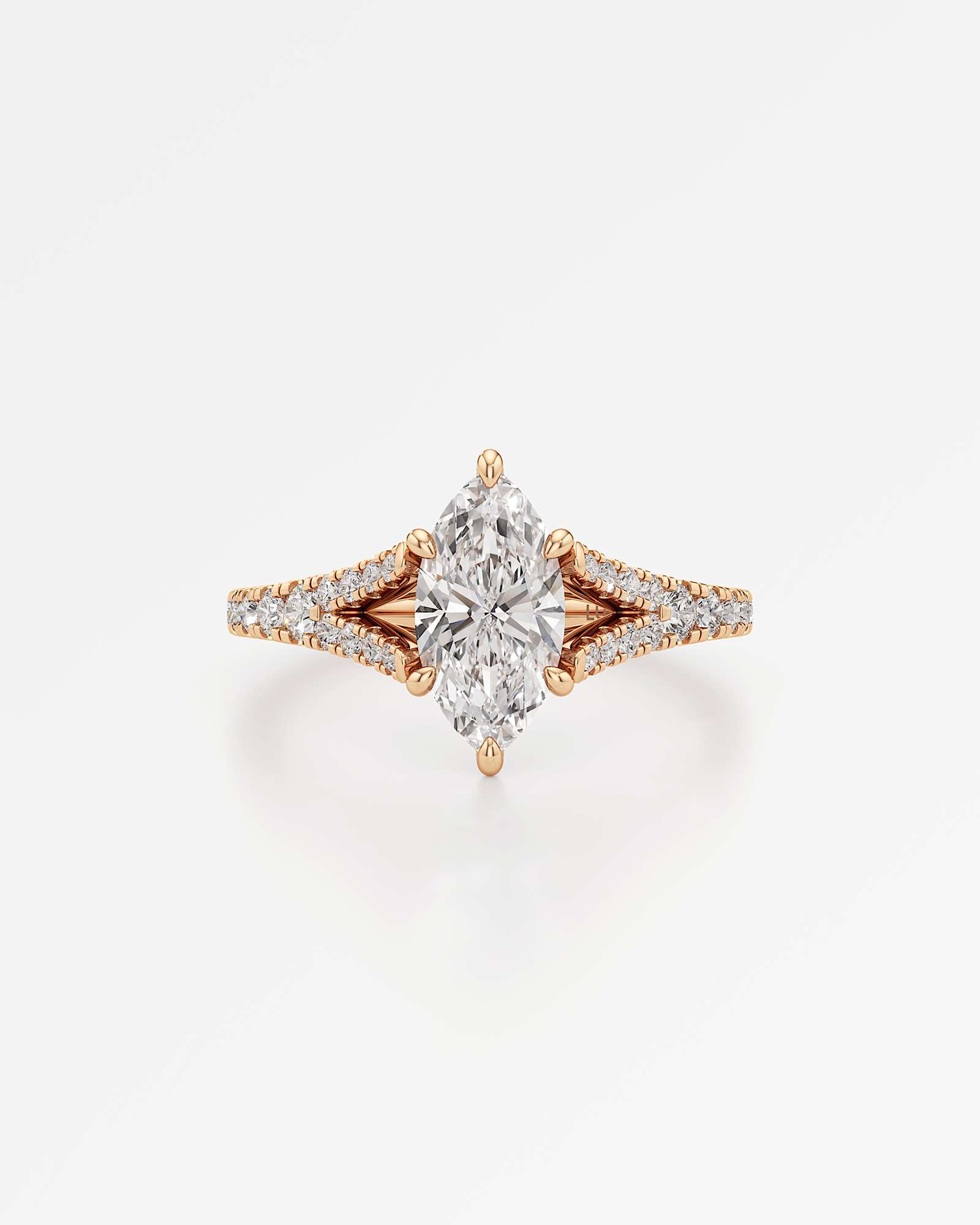 Verve Marisol Solitaire Diamond Engagement Ring, With 1.00 ct Marquise Cut in 14K Rose Gold (1.41 ctw)