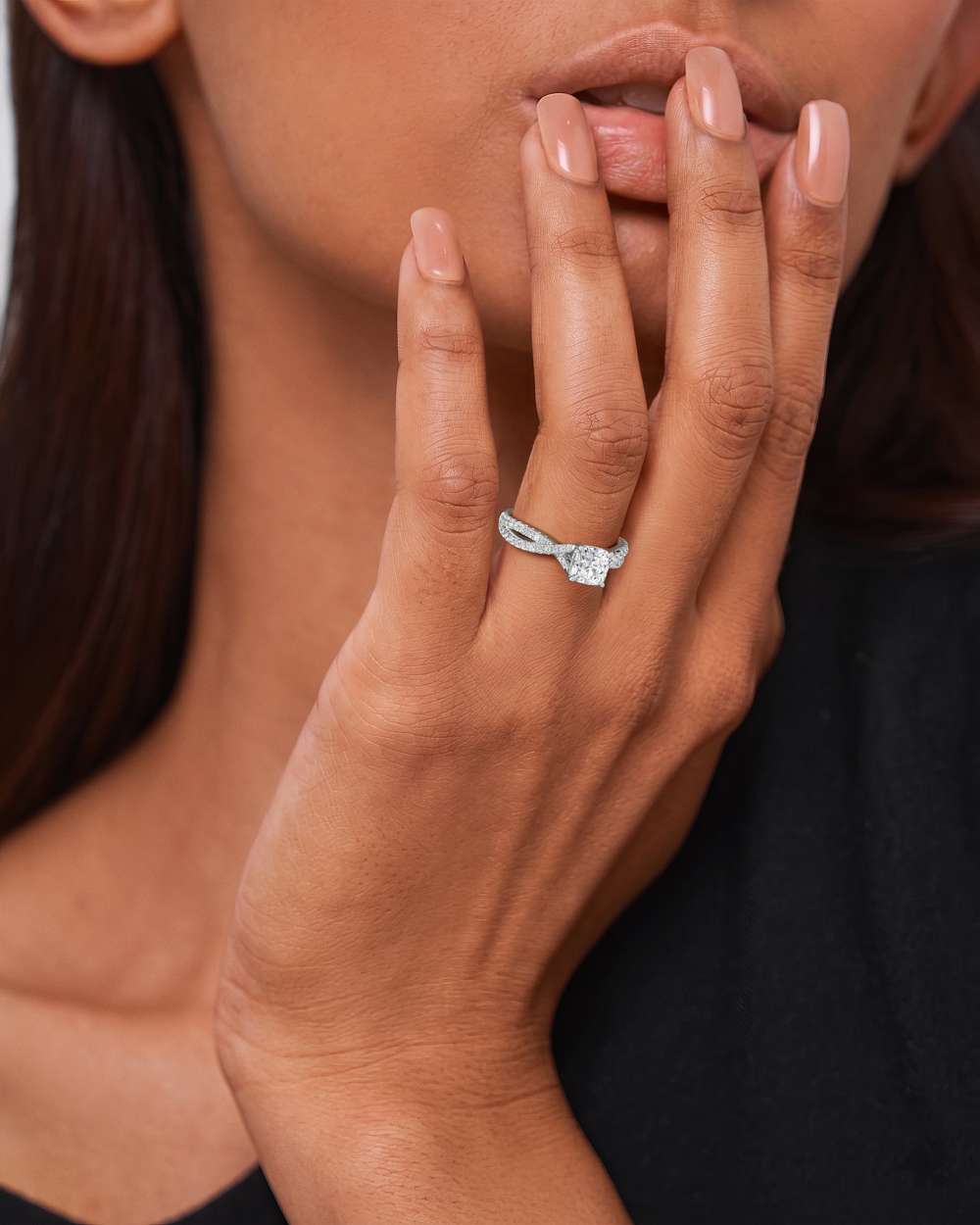 Arabella Hidden Halo Diamond Engagement Ring