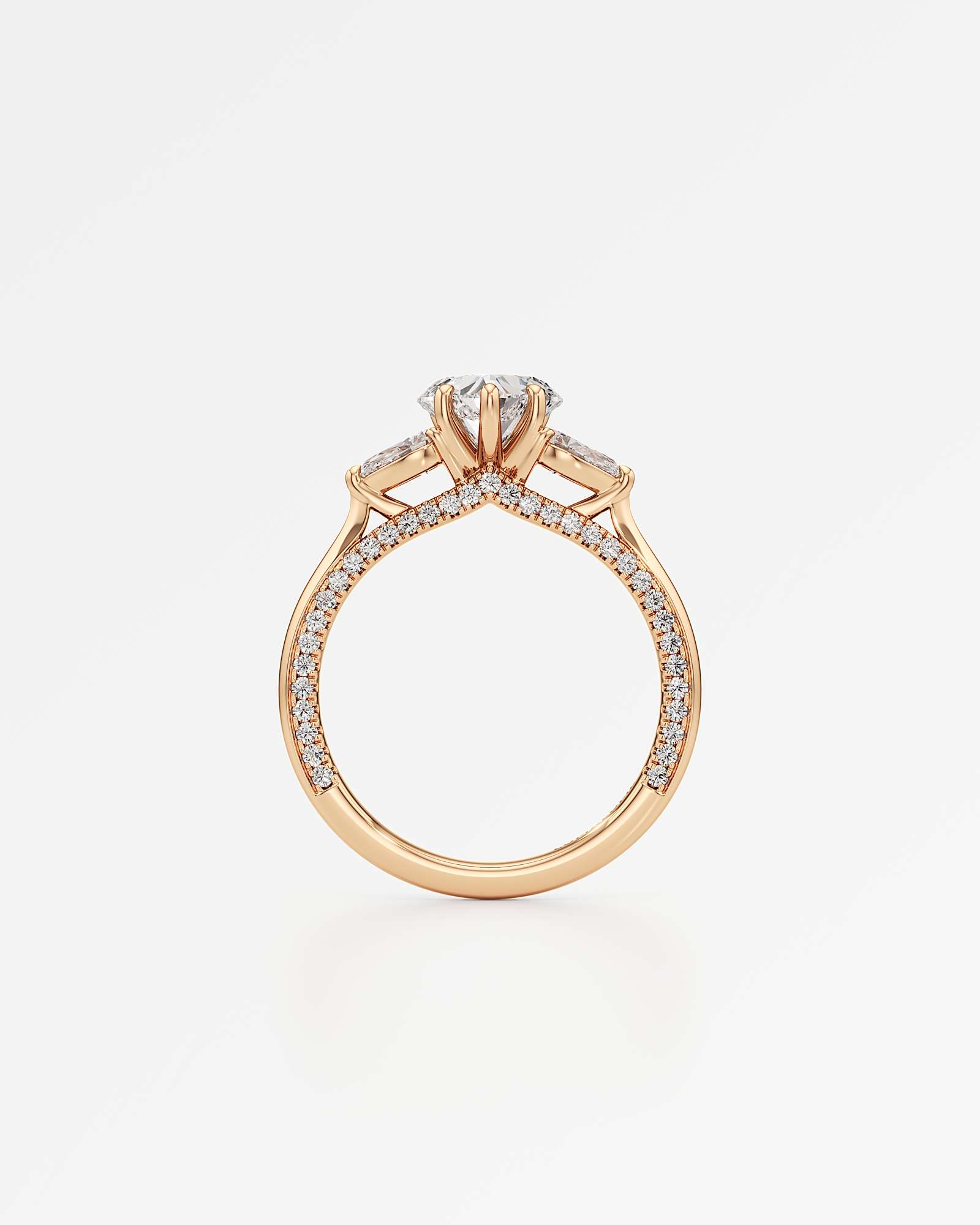 Verve Triana Solitaire Diamond Engagement Ring, With 1.00 ct Heart Cut in 14K Rose Gold (1.75 ctw)