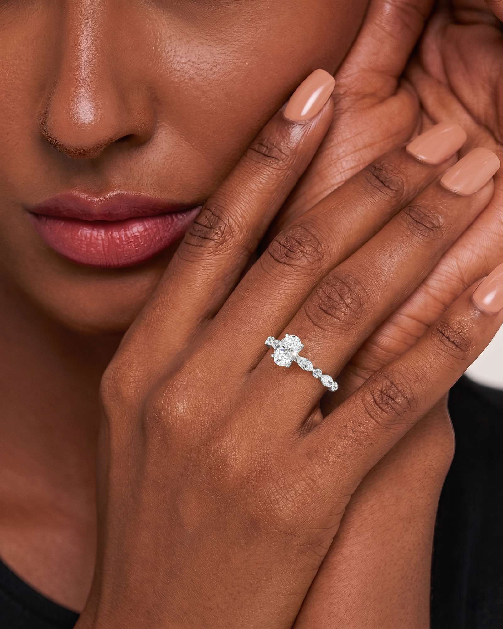 Verve Zolaine Solitaire Diamond Engagement Ring, With 1.00 ct Oval Cut in 14K White Gold (1.58 ctw)