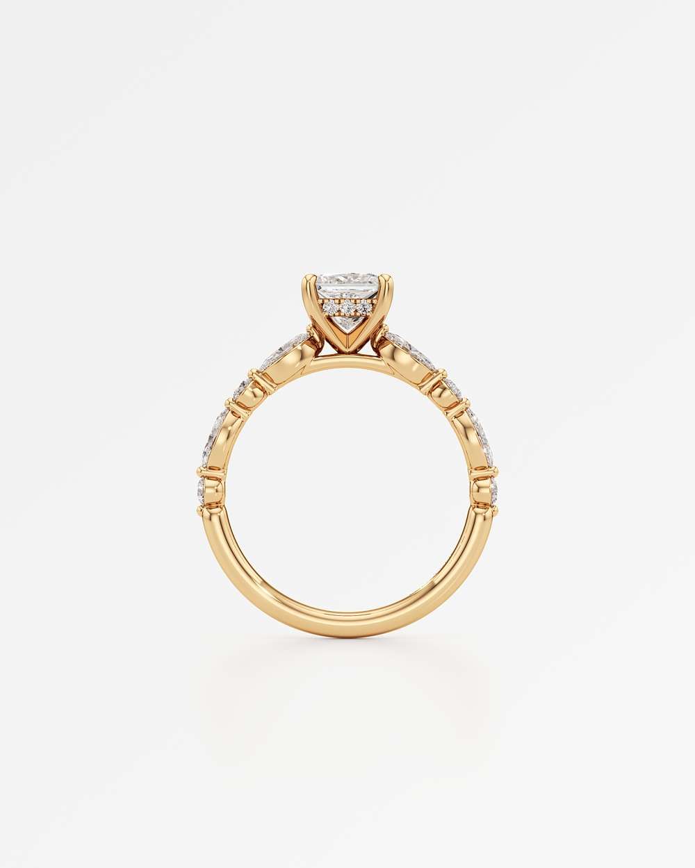 Zolaine Hidden Halo Diamond Engagement Ring